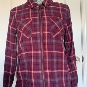 EMPYRE zip up flannel size medium